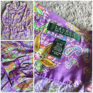 Ralph Lauren / Rare Colorful Paisley Bandana Shirt